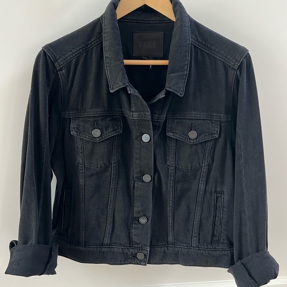 PAIGE denim jacket in black size medium. - Picture 1 of 3